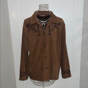 Brown Embroidered Women's shirt